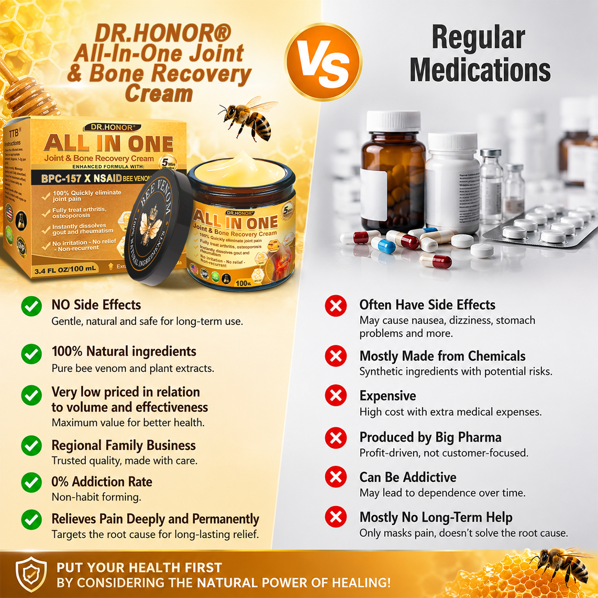 DR.HONOR® All-In-One Joint & Bone Recovery Cream🎉🎉(Specially for older adults)